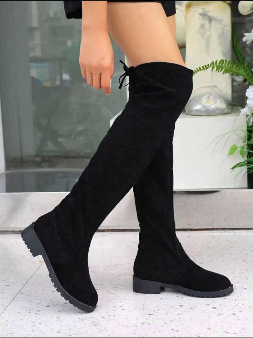 New Knee-high Stretchy Boots, 2023 Winter New Motorcycle Long Boots, Outdoor Fashionable Comfortable Boots