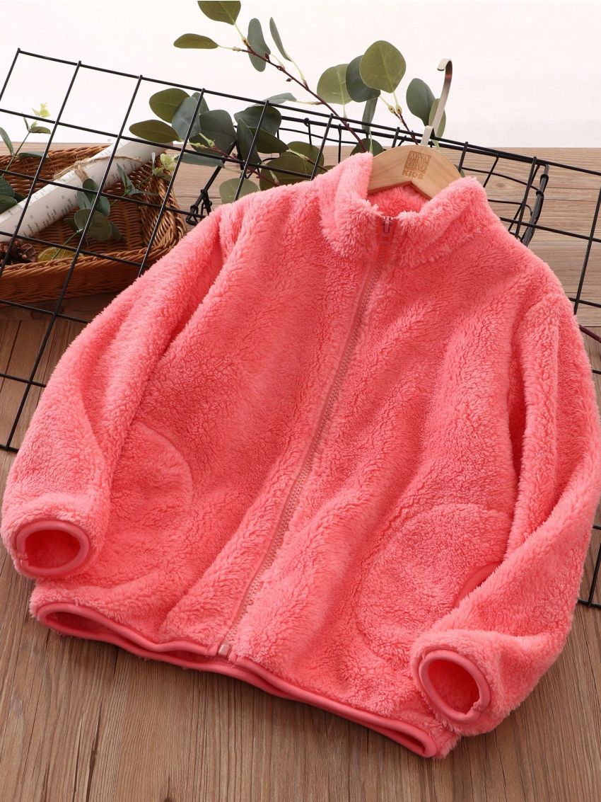 Teenage Girls' Zipper-front Teddy Jacket