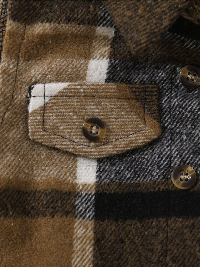 Baby Girls' Plaid Vest Woolen Coat