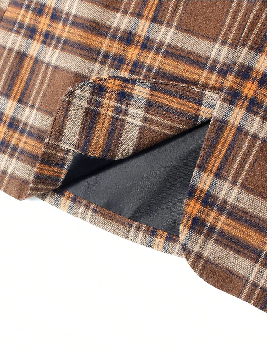 Men Plaid Print Single Breasted Blazer