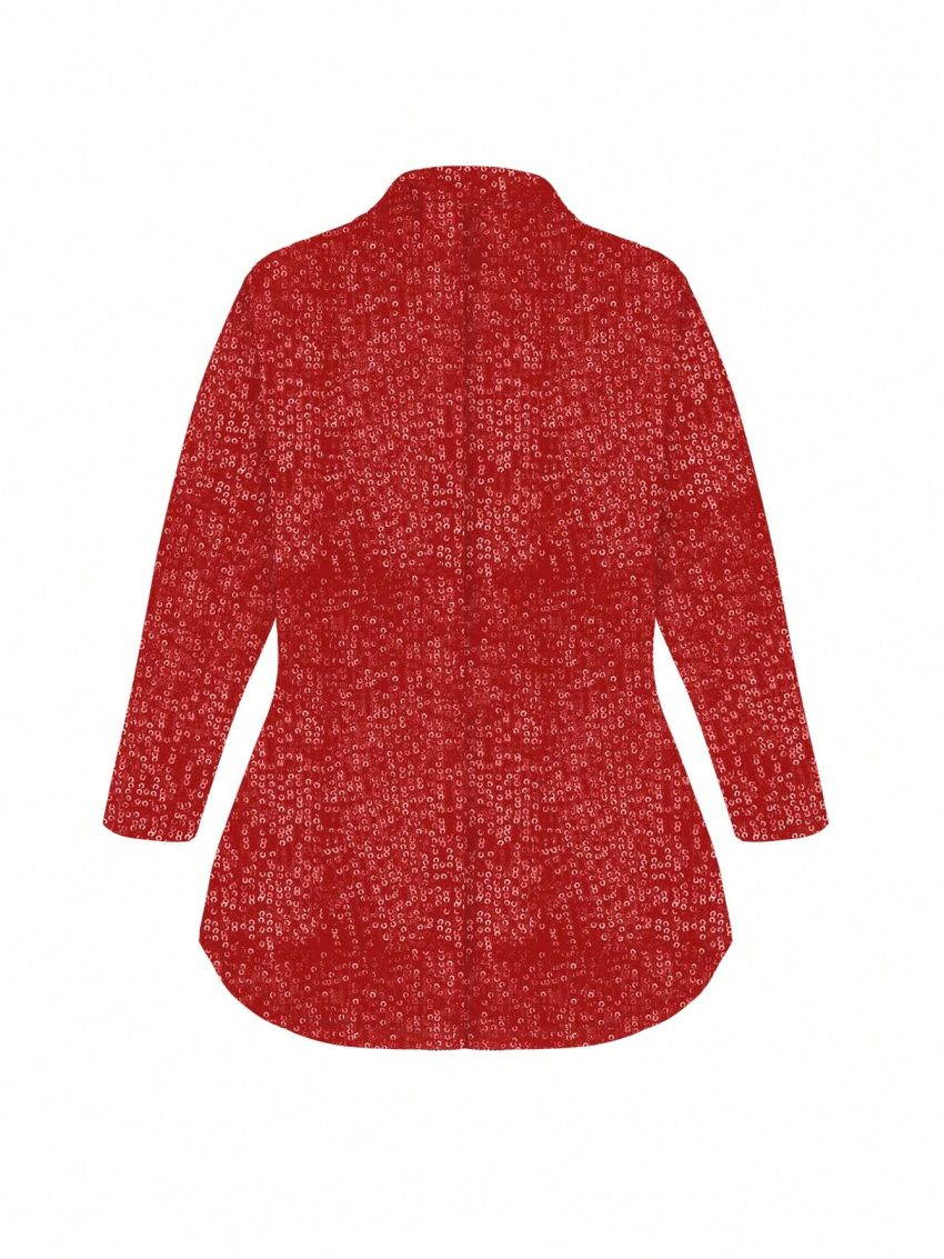 Plus-Size Women'S Sparkly Open-Front Blazer Coat