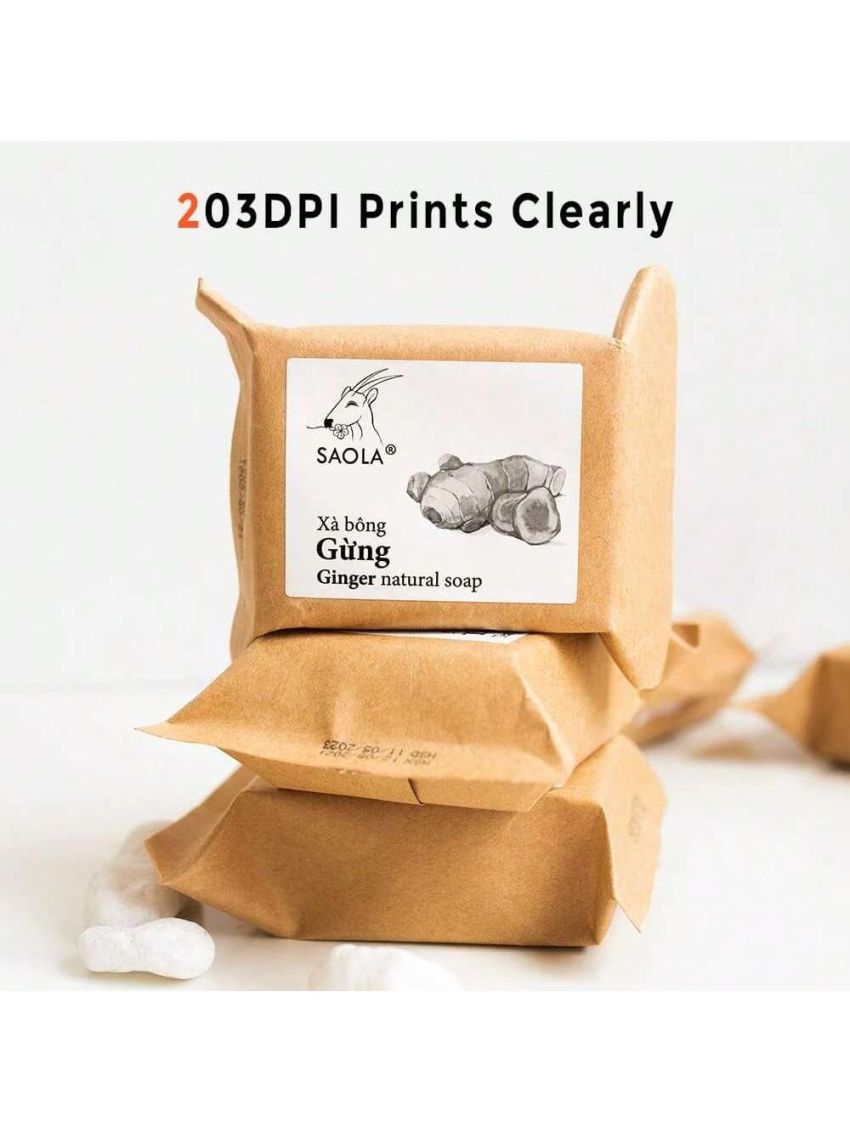 Phomemo M220 Thermal Bluetooth Label Makers - Wireless Thermal Label Maker for Address, Labeling, Mailing, File Folder Label, Office Supplies Organizing, Easy to Use, Portable Sticker Label Printer with 1 Roll Labels