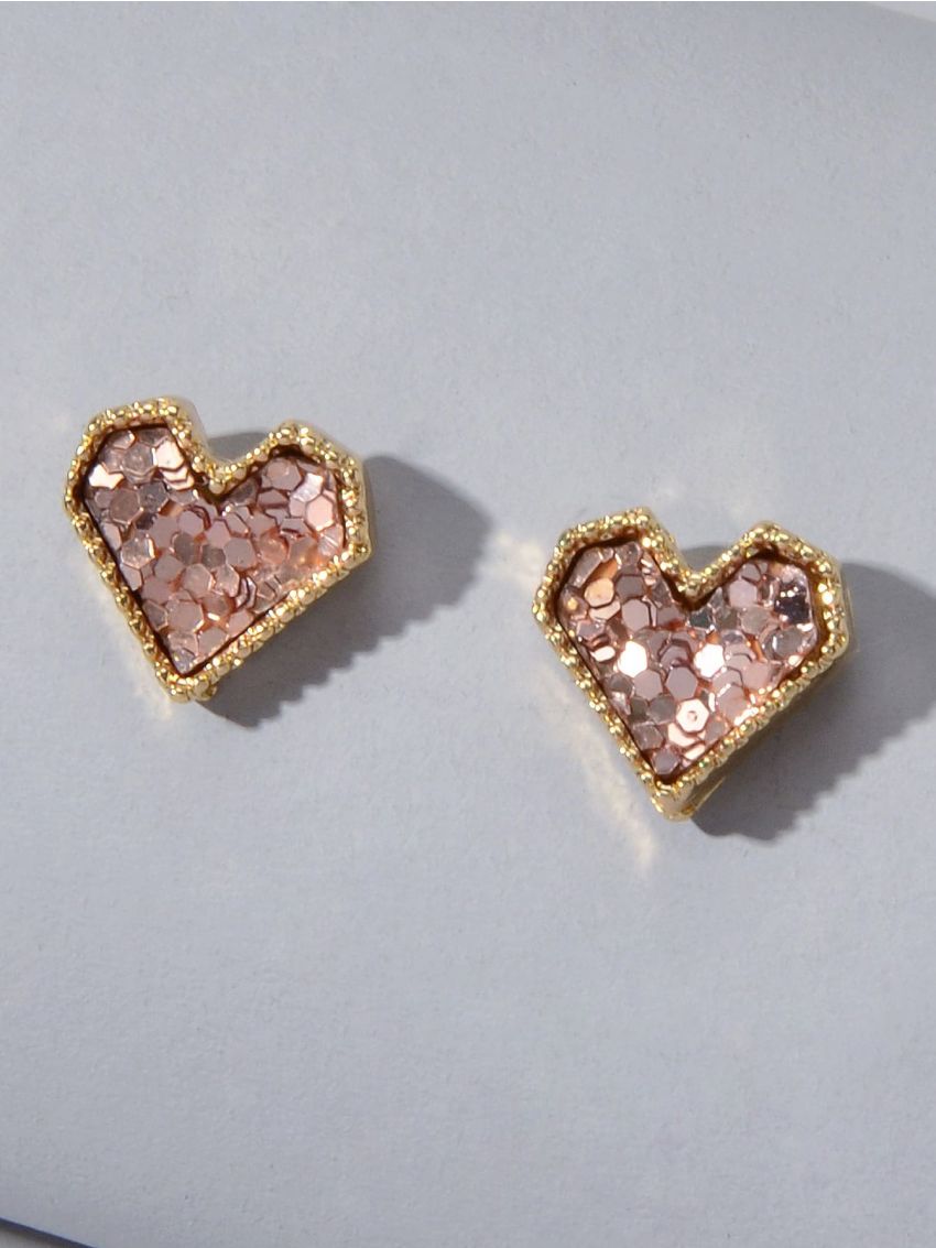 Heart Design Stud Earrings