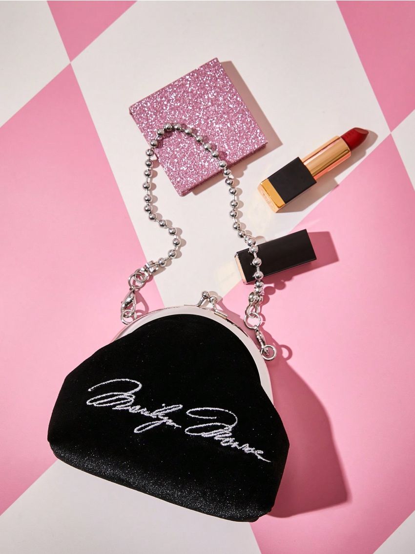 SHEIN Black Suede Coin Purse