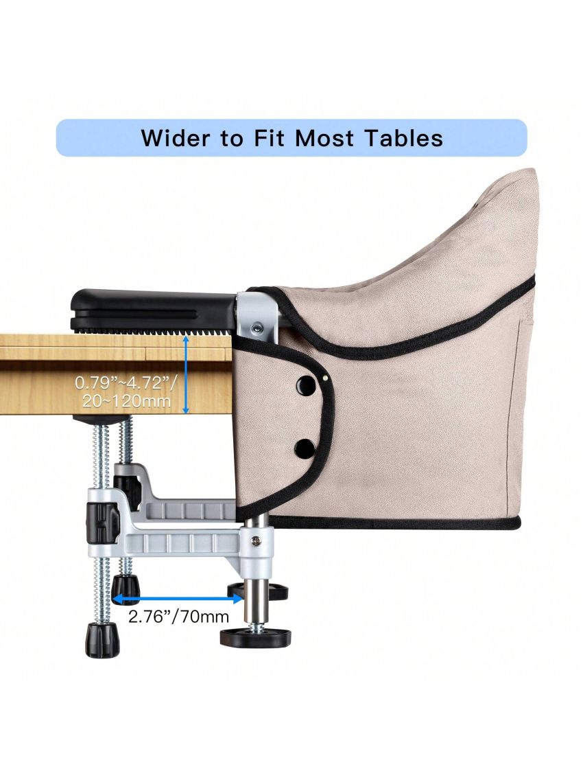 Hook on Chair Portable Clip on High Chair Use at Most Tables, Fold-Flat Storage Fast Table Chair with Carry Bag, Travel Feeding Seat for Baby & Toddlers