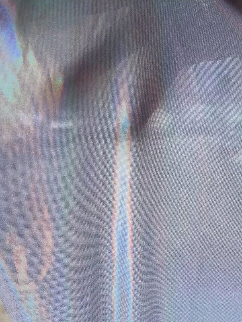 SHEIN ICON Holographic Tube Top & Flare Leg Pants