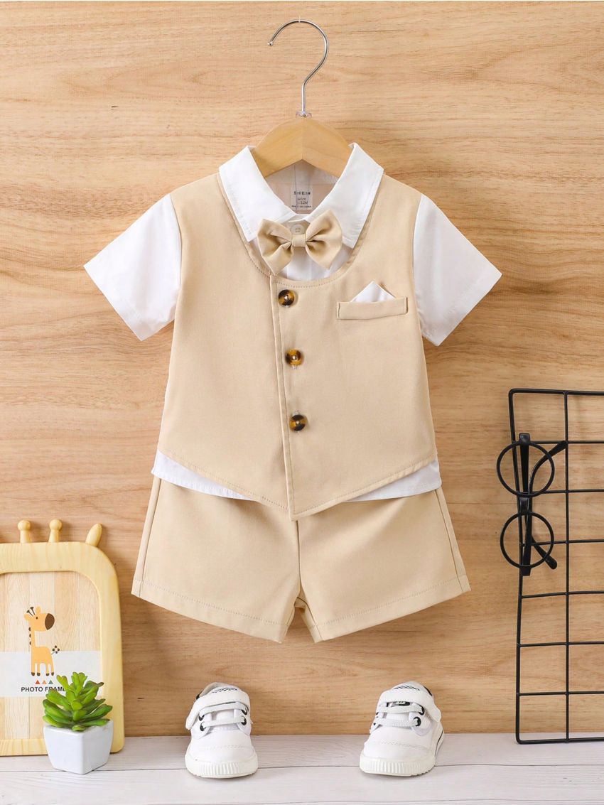 Baby Boys' Elegant Casual Gentlemen'S Wear Design Sense Outfit