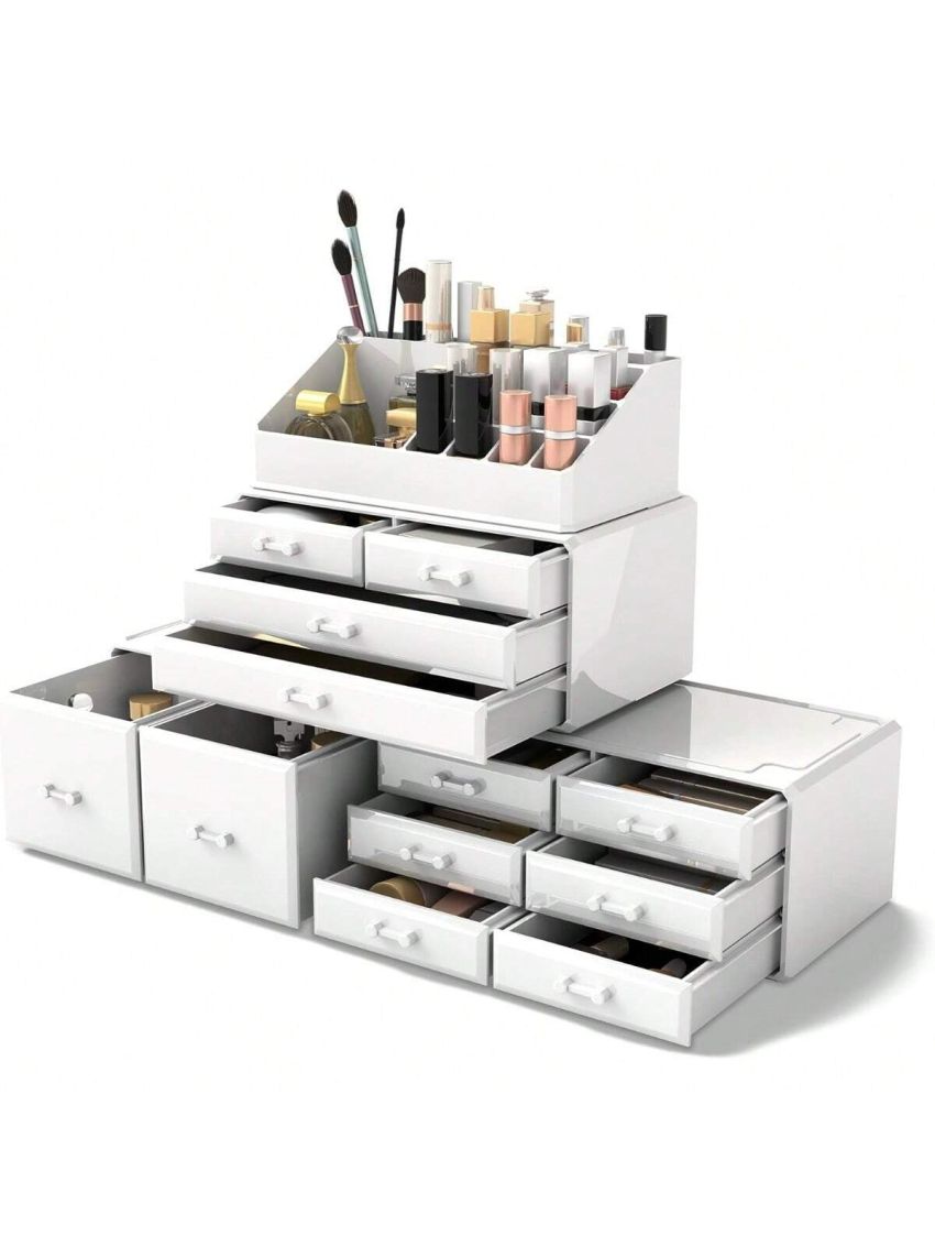 Makeup Cosmetic Organizer Storage Drawers Display Boxes Case with 12 Drawers