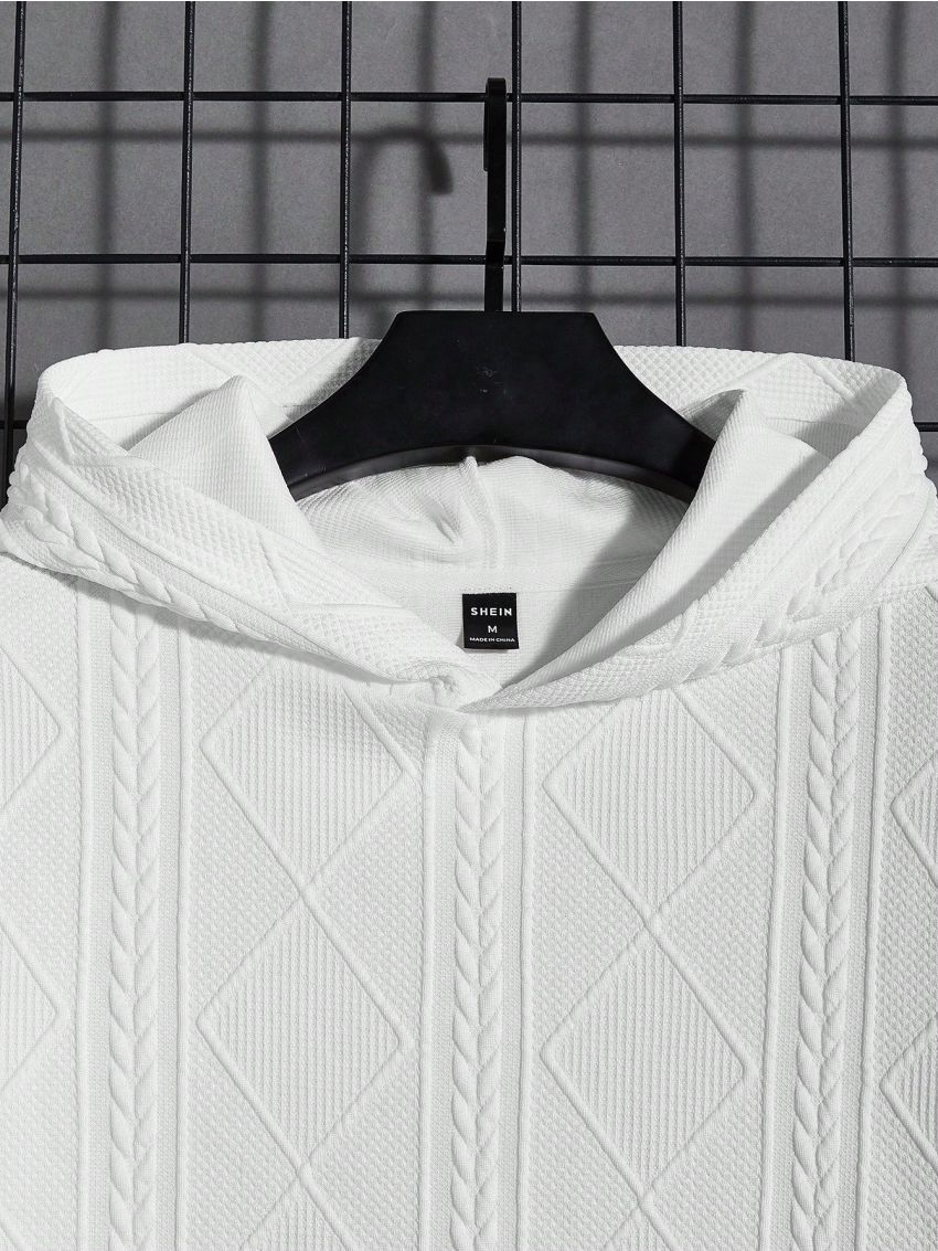 Manfinity Homme Men's Casual Hooded Sweatshirt With Patch Detail