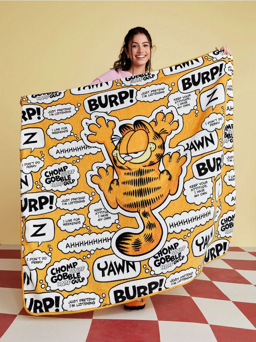 GARFIELD X SHEIN Garfield Co-branded Printed Flannel Blanket