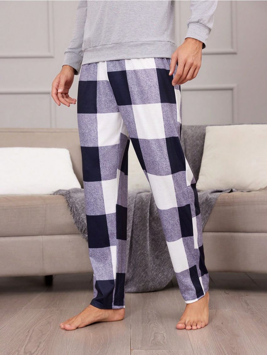 Men'S Checkered Print Lounge Pants