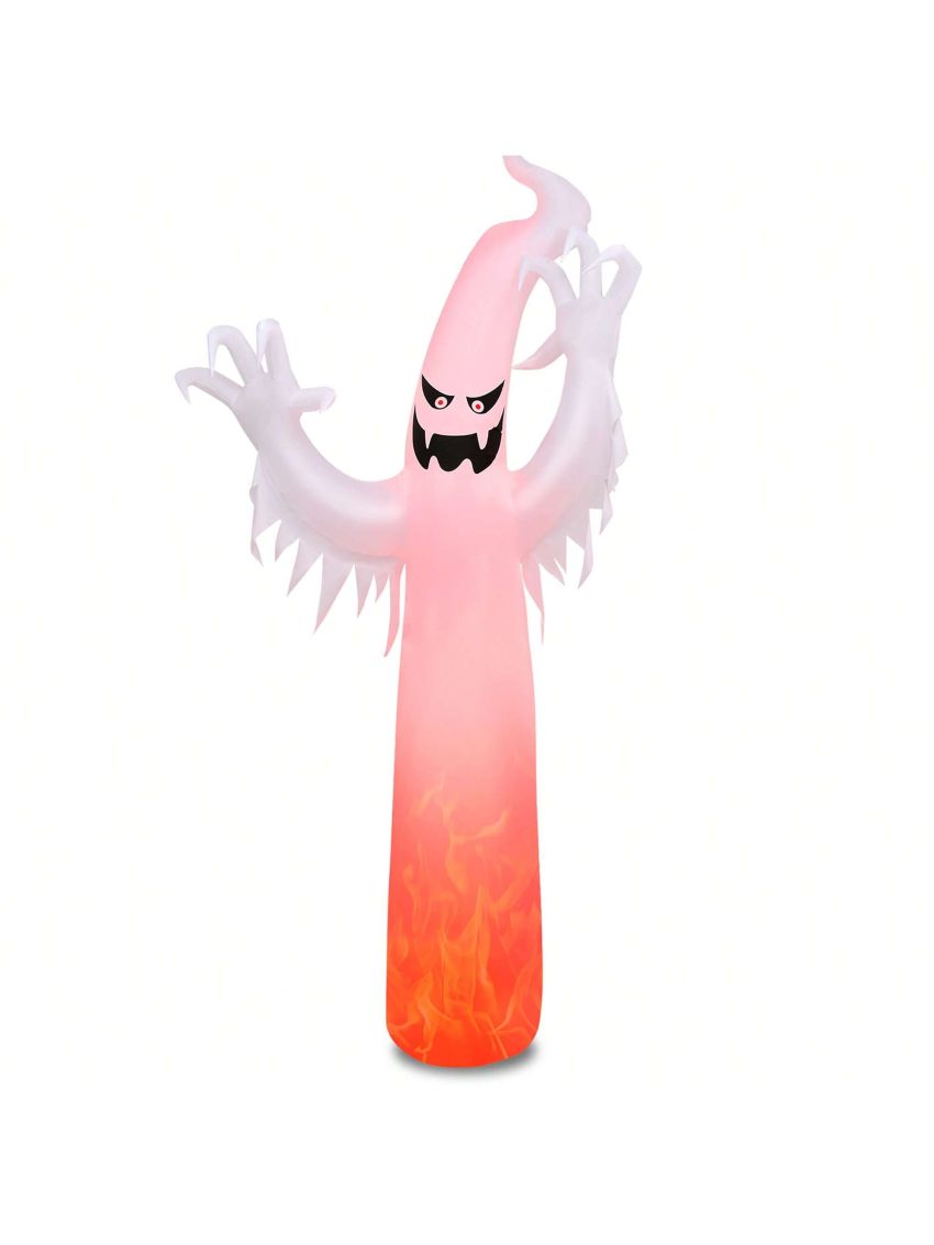 Costway 12 Ft Halloween Inflatable Ghost Yard Decoration w/ Built-in LED Lights
