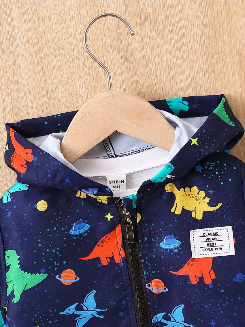 Baby Boys' Dinosaur Windproof Jacket With Sun Protection
