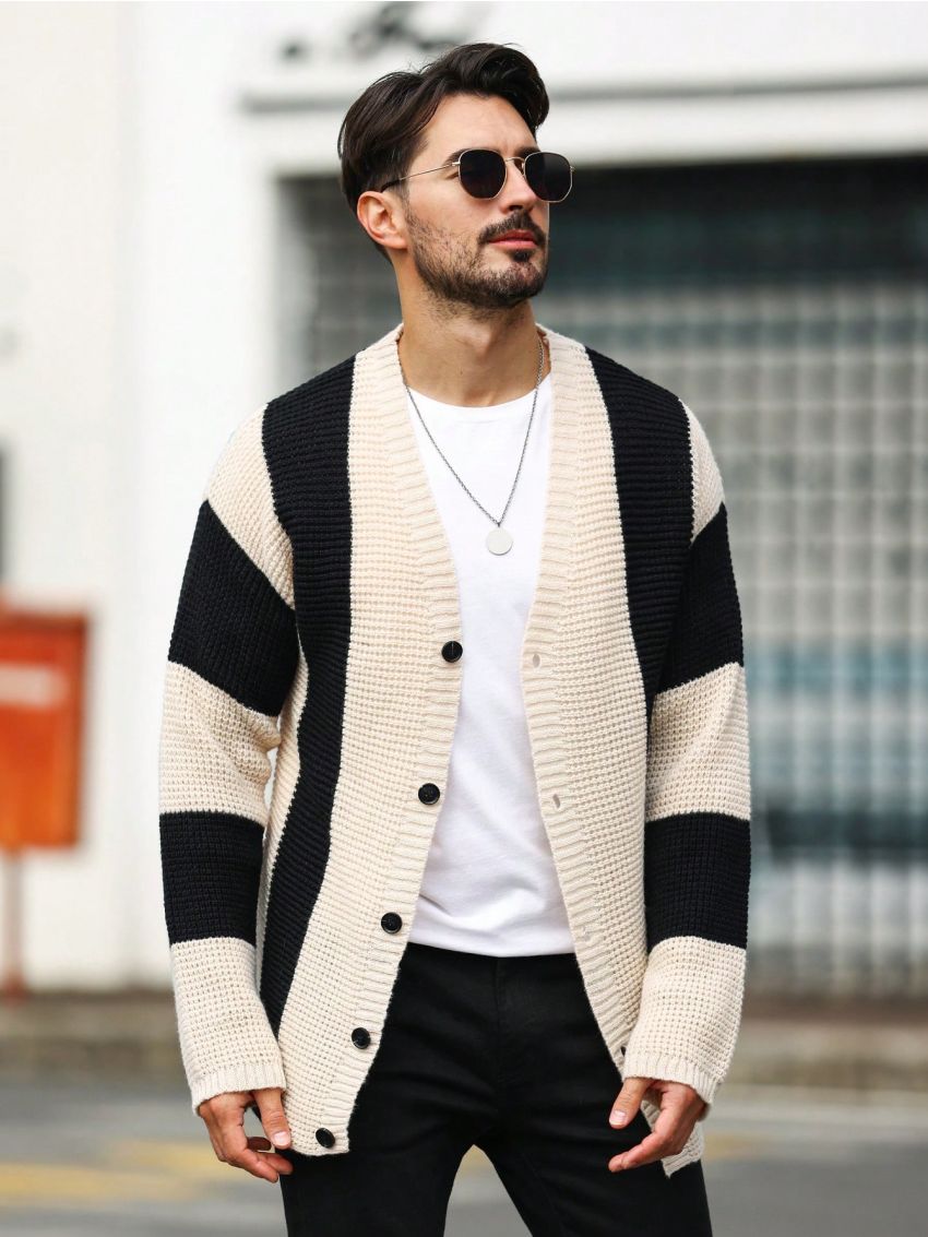 Men's Color Block Cardigan