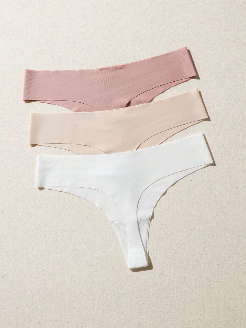 SHEIN 3pcs Cartoon Animal Print Seamless Thongs