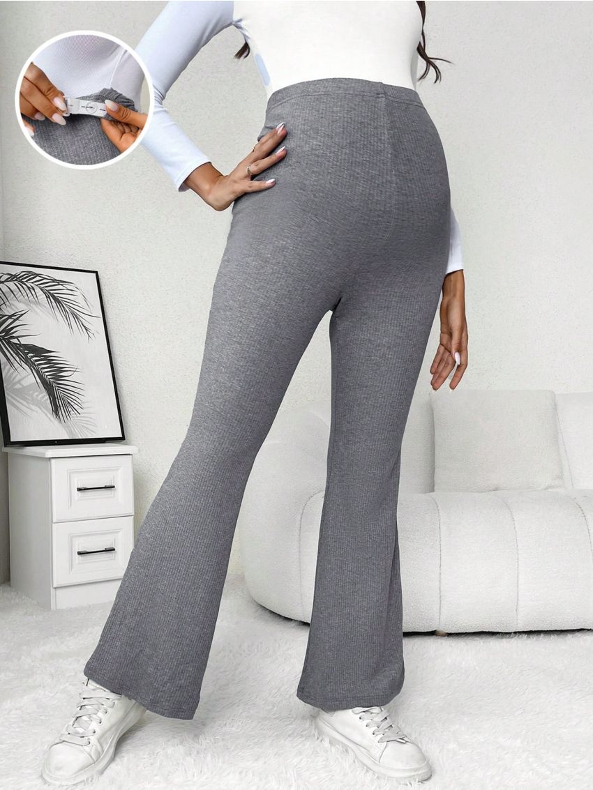 SHEIN Maternity Adjustable Waist Flare Leg Pants