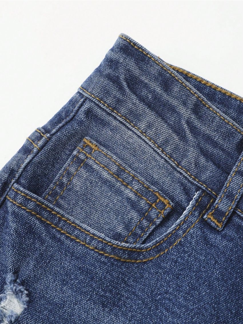 Tween Boy's Distressed Washed Denim Jeans
