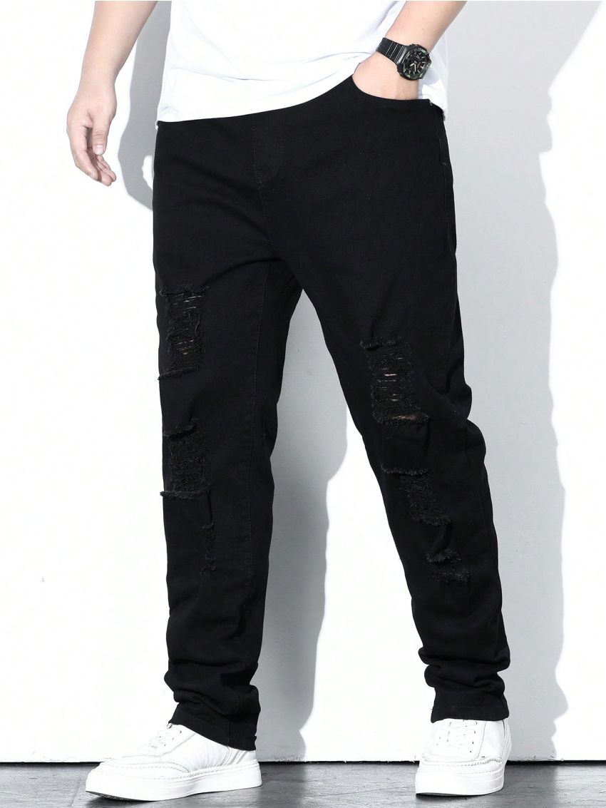 Manfinity LEGND Men's Plus Size Distressed Jeans