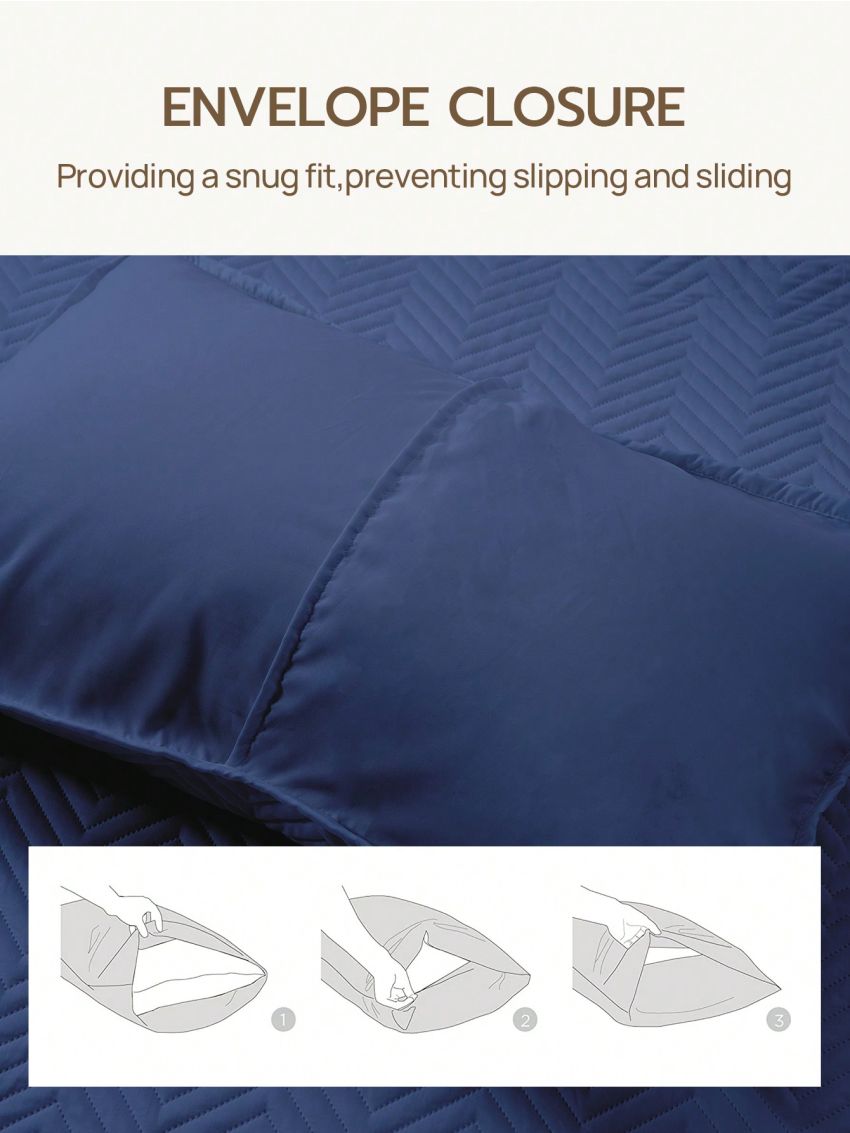 LongNap™ 1pc Supersoft Zigzag Microfiber Quilted Cushion Cover, Throw Pillowcase Without Filler, Sofa Cushion Cover, Cloud-Like Feel Room Decor