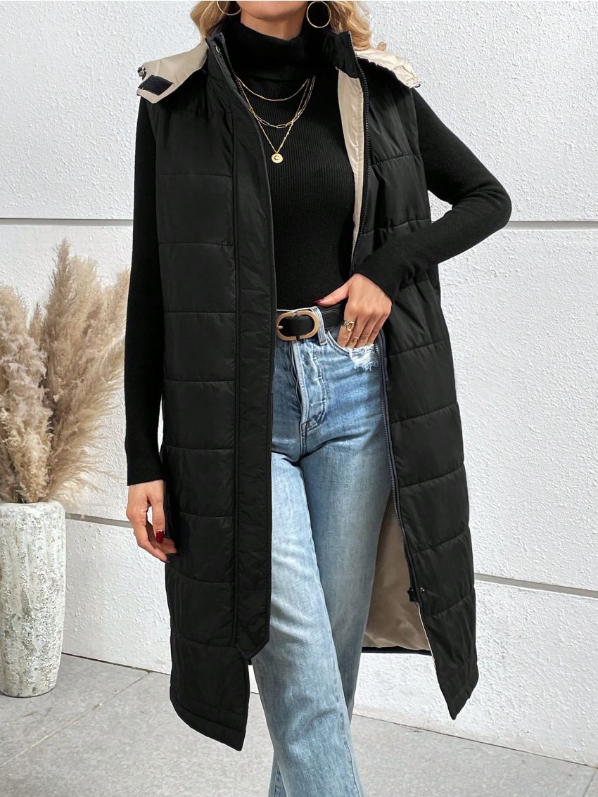 SHEIN Frenchy Women'S Pure Color Simple Style Padded Coat