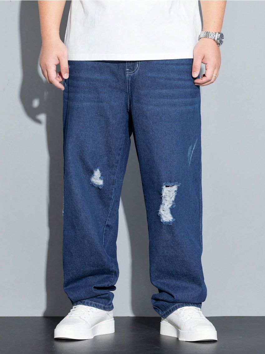 Men's Plus Size Blue Denim Jeans