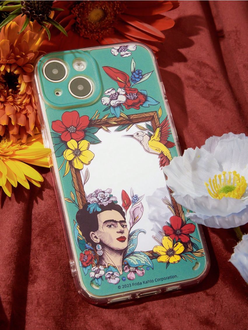 Frida Kahlo X SHEIN Flower Print Phone Case