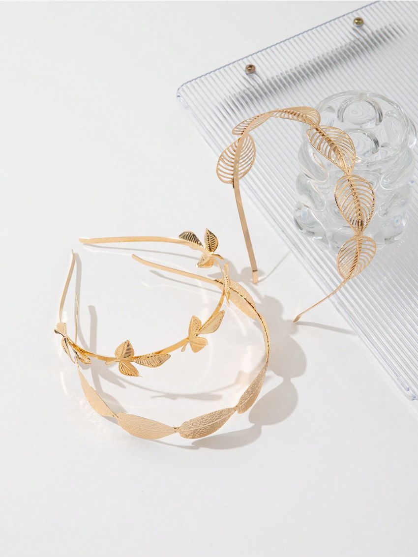 3pcs/set Fashionable Maple Leaf Shaped Alloy Hair Clips