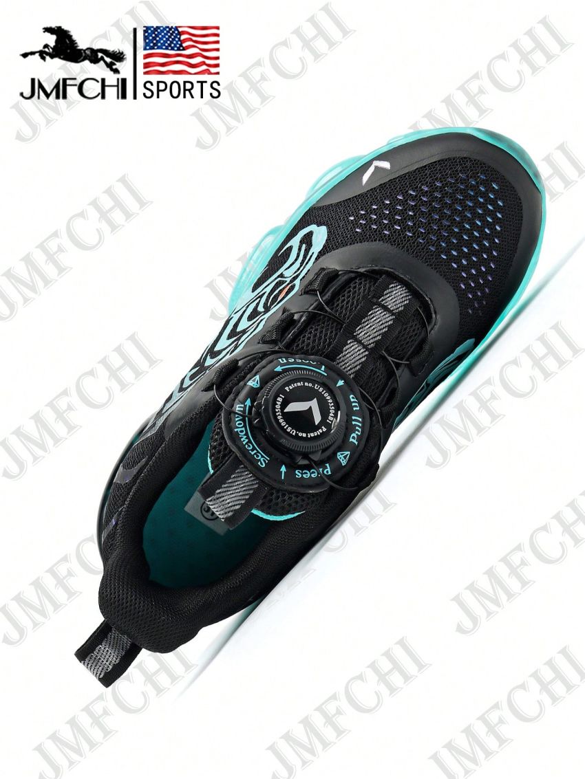 JMFCHI Kids Black and Blue Running Shoes Lightweight Breathable Boys and Girls Athletic Shoes Buckle