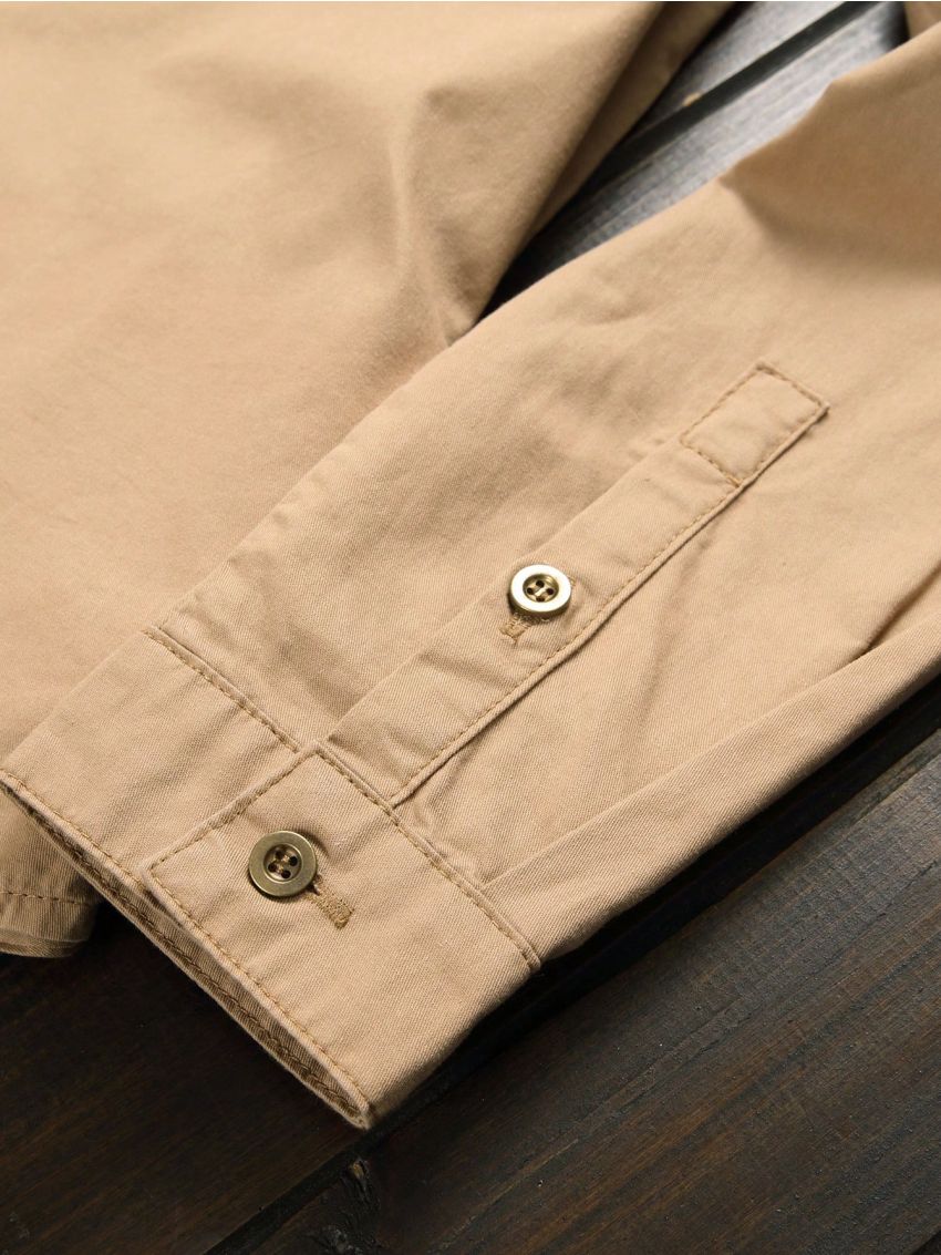 Men Flap Pocket Button Front Denim Shirt Without Tee