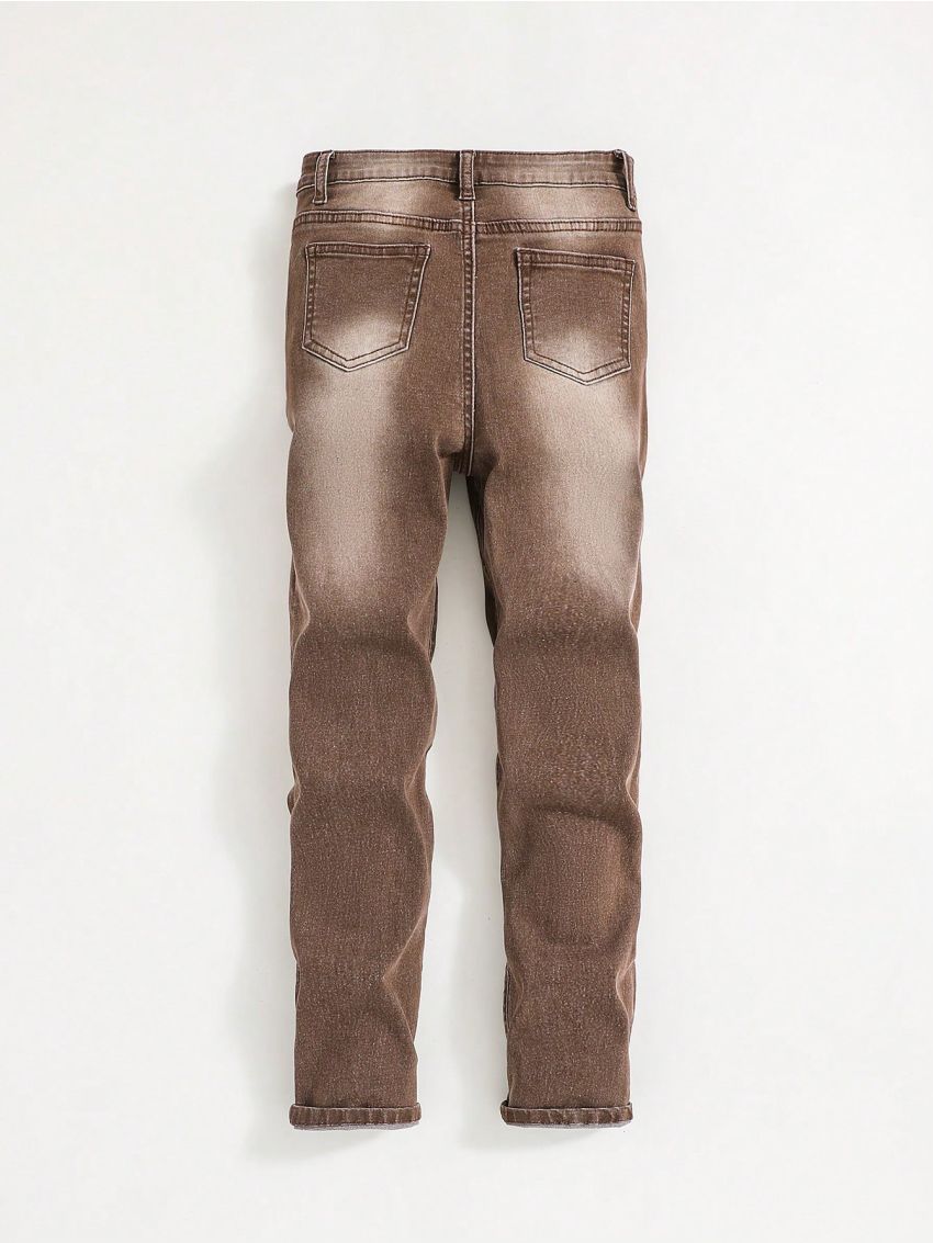 SHEIN Vintage Distressed Jeans For Tween Boys