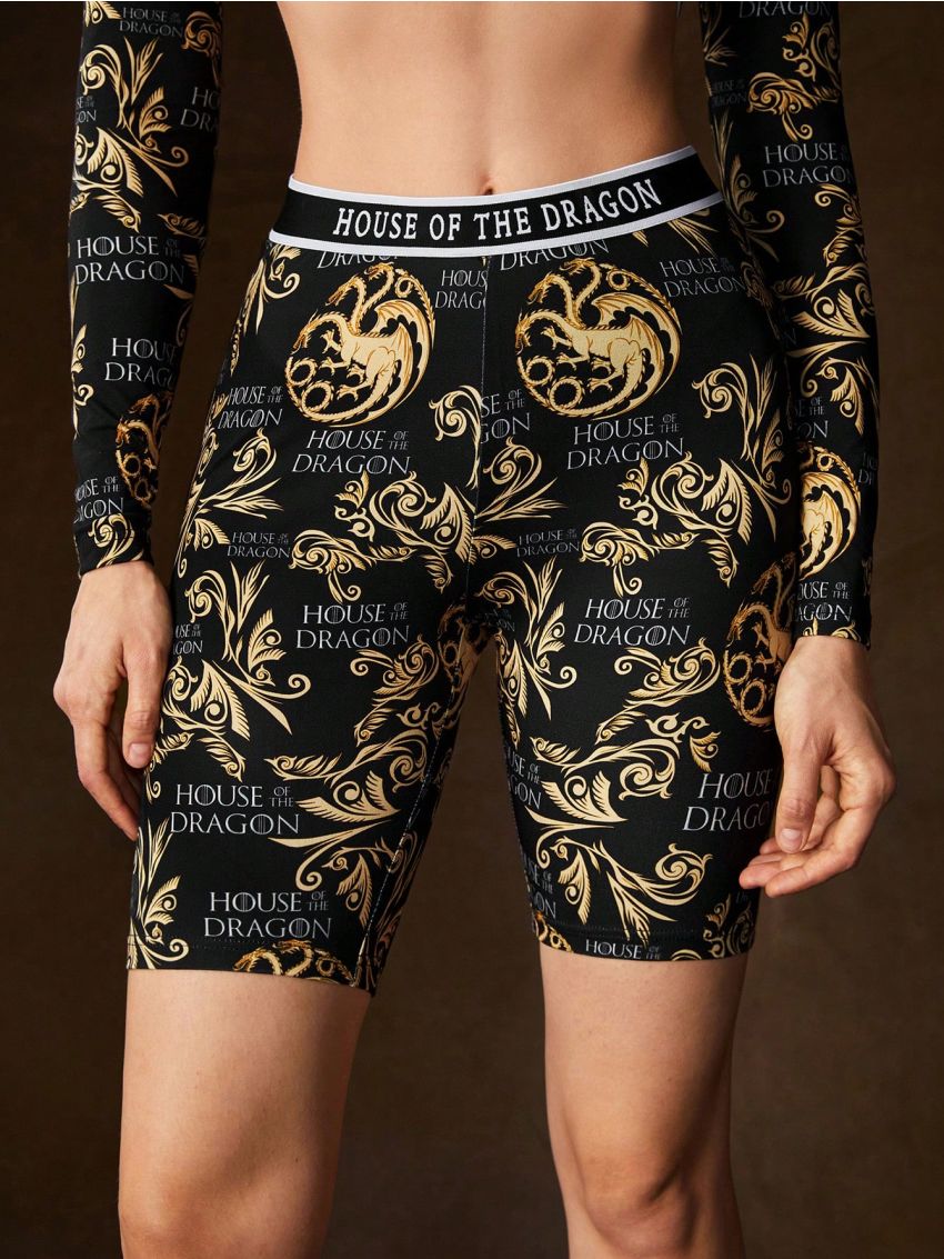 HOUSE OF THE DRAGON X SHEIN Allover Print Legging Shorts