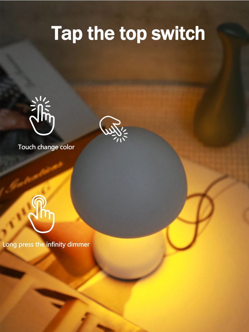 1pc 3-color Mini Mushroom Decor Desktop Night Light & Mini Mushroom Decorative Night Light