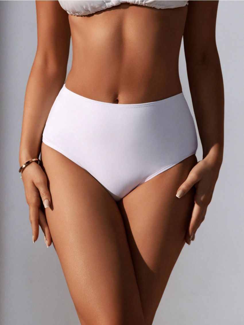 SHEIN Swim Basics Women's Pure Color Swimwear Bottom