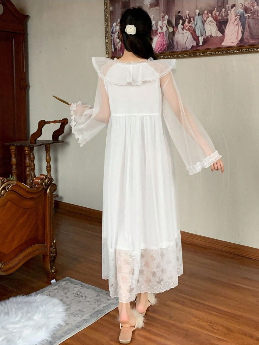 DAZY Lace Patchwork Mesh Nightgown