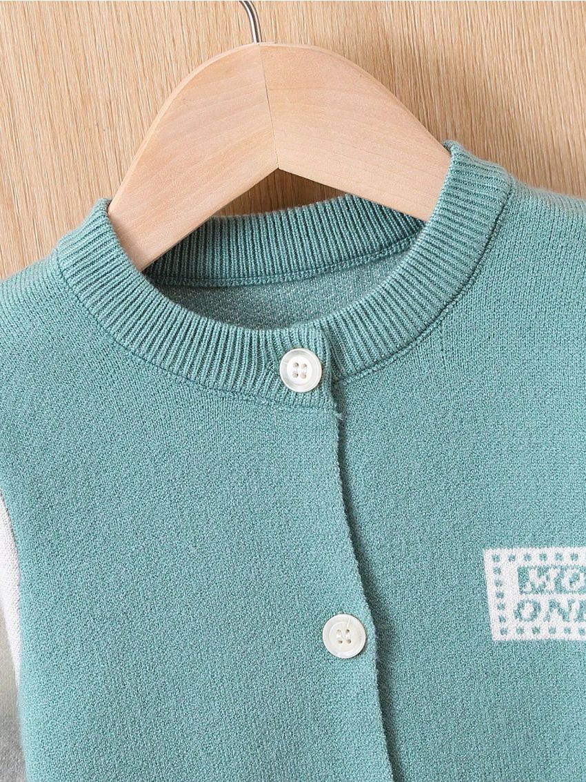 Baby Boys' Letter Pattern Cardigan Sweater
