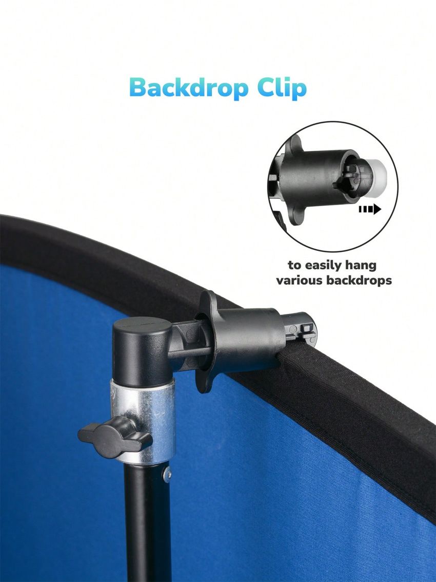 7.3 x 4.8ft 2 Side Collapsible Chromakey Green Blue Backdrop with 7.6ft/2.3M Support Stand Reversible Background Video Live Stream Gaming with Bag