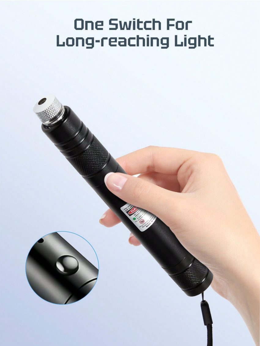 Teckwe USB Rechargeable Laser Light,Adjustable Focus Green Flashlight With Long Range Green Beam For Dogs Cats/Outdoor Hunting/Teaching