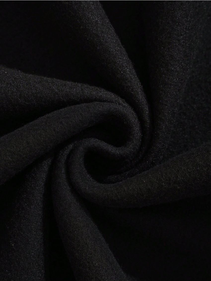 Men's Slogan Printed Kangaroo Pocket Hooded Sweatshirt With Thermal Lining And Zipper