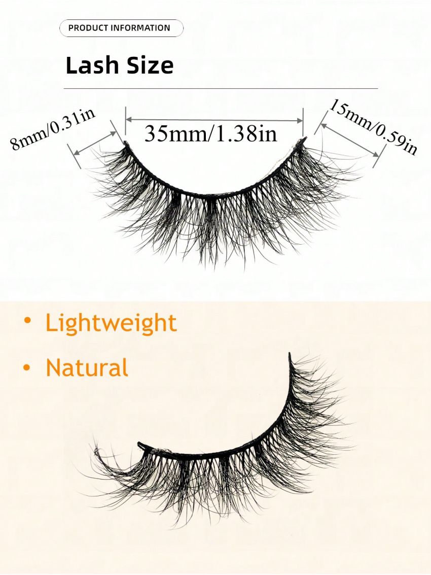 7 Pairs Fluffy Faux Mink False Eyelashes Natural Messy Crisscross Soft Wispy Full Strip Fake Eyelashes