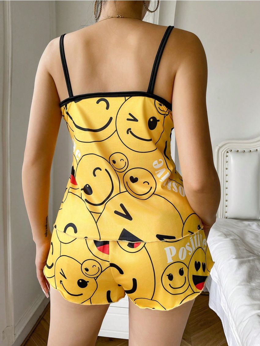 Women's Cartoon Printed Camisole Pajama Set