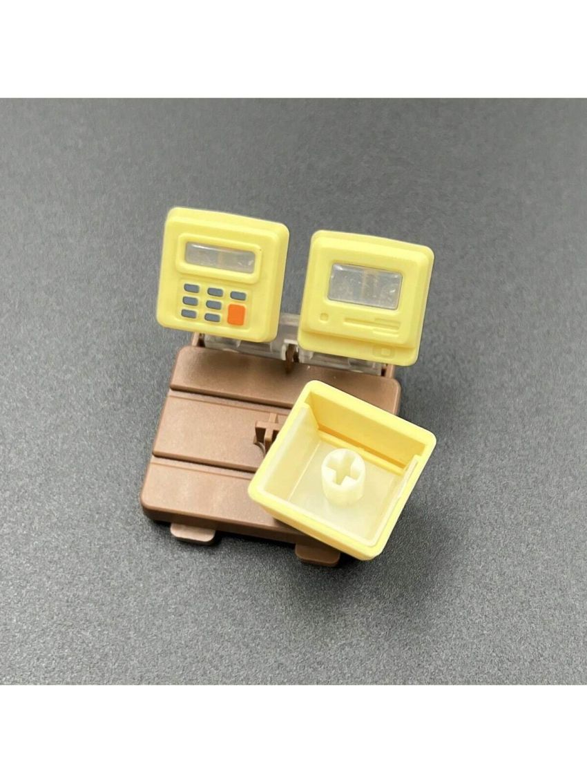 1pc Yellow Retro Three-in-one K04 Personality Classic Keycap, Compatible With Esc Key Of Mechanical Keyboard As Decoration