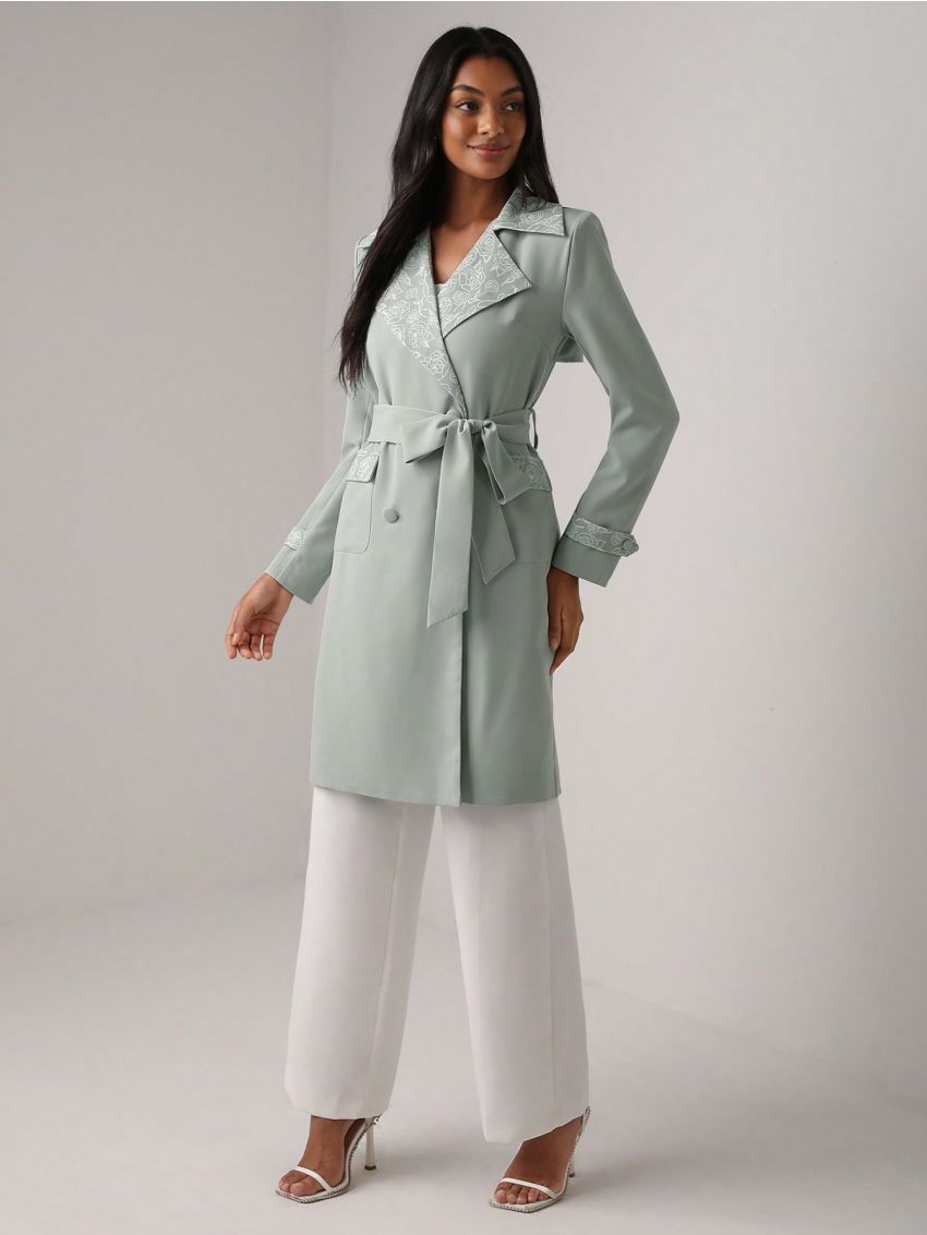 Jacqueline City Double Breasted Belted Trench Coat