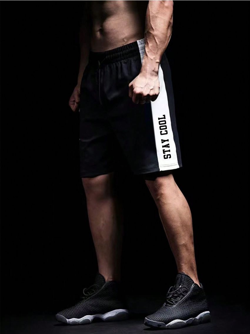 Men's Letter Print Sports Shorts