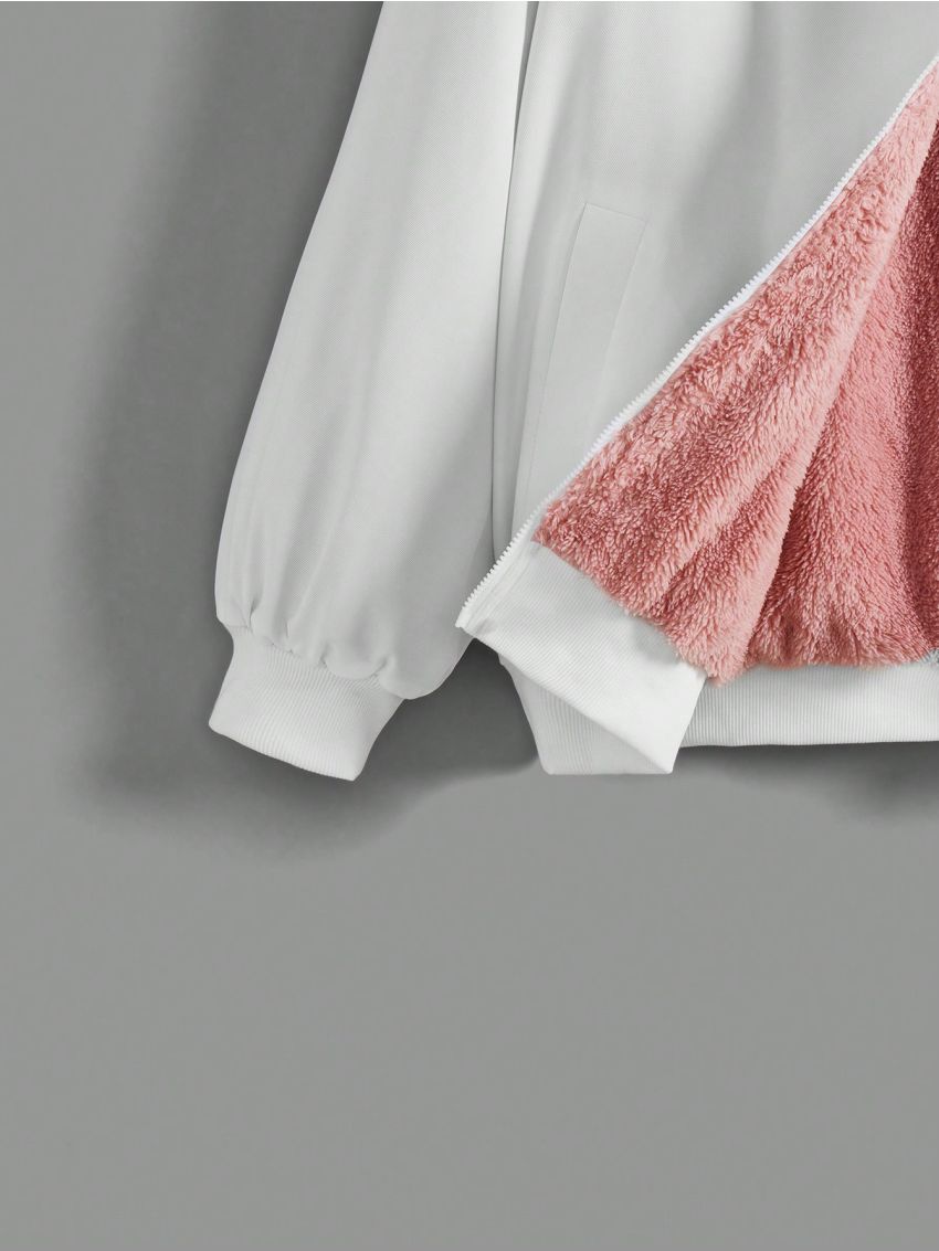 SHEIN Coolane Women's Plus Size Fleece Hooded Jacket