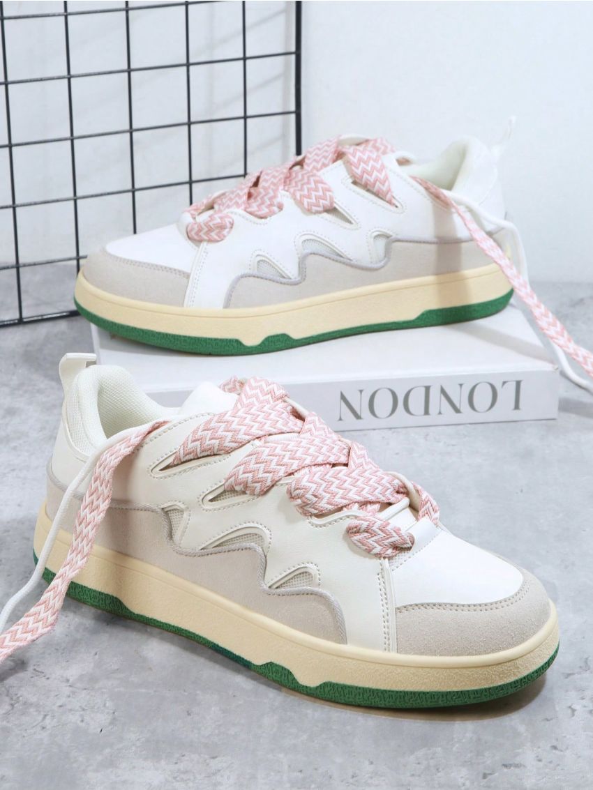 Colorblock Lace Up Sneakers