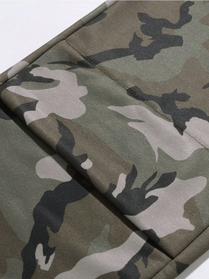 Manfinity EMRG Men's Camouflage Printed Loose Fit Jogger Pants With Elastic Cuffs