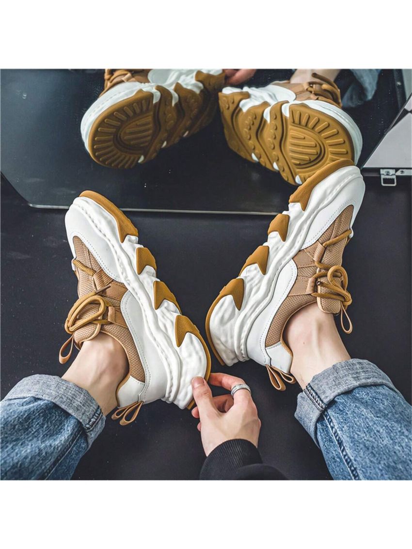 Men's Shoes 2023 New Four Seasons Breathable Dad Sneakers Thick-soled Increased Casual Round-toe Sports Shoes, Fashionable