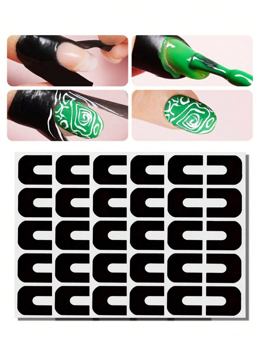 50pcs Nail Protector, Gel Nail Polish Protector For Fingers, Peel Off Barrier, Skin Cuticle Protector For French Nail Stickers Stamp Painting Manicure Nail Art Supplies Accessories Design DIY