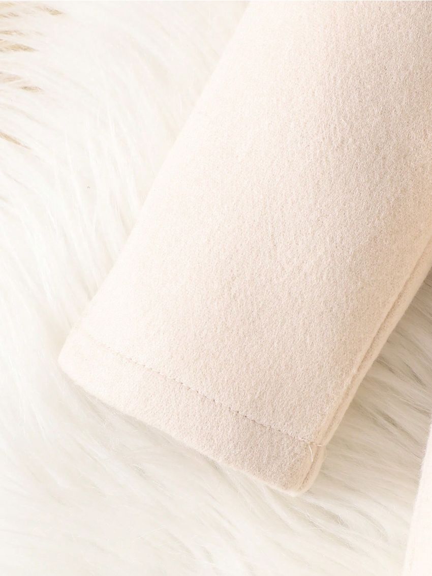 Simple Woolen Long-sleeved Coat For Babies And Girls, Everyday Autumn And Winter Style