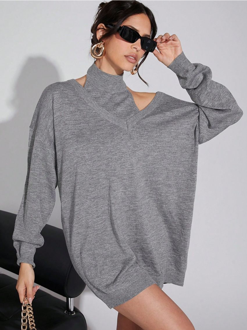 Luxe Womens Knitted Halter Top And Pullover Set